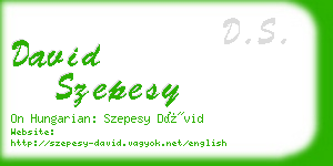 david szepesy business card